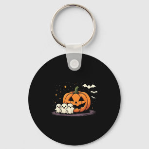 Llavero Disfraz de hombre fantasma comiendo calabaza para