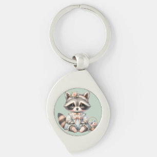 Llavero Disfraz de mapache vintage Cottagecore Pastel
