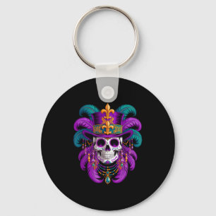 Llavero Disfraz de Mardi Gras Calavera de Azúcar