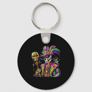 Llavero disfraz de mardi gras calavera de azúcar carnaval 