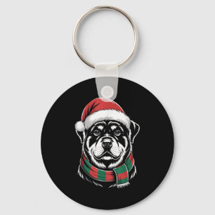 Llavero Disfraz de Navidad para perro Rottweiler con sombr