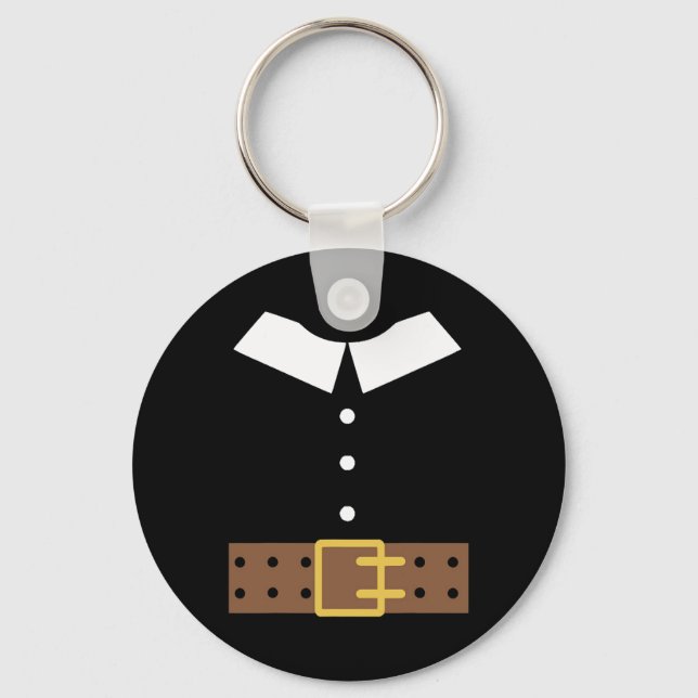 Llavero Disfraz de peregrino Halloween Gracioso Día de Acc (Anverso)