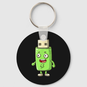 Llavero Disfraz de USB verde feliz