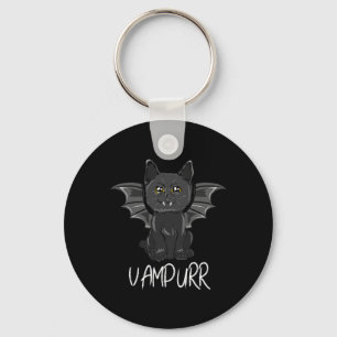Llavero Disfraz de Vampiro de Halloween con gato negro