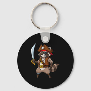 Llavero Disfraz divertido de mapache pirata para hombres y