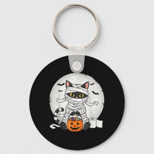 Llavero Disfraz Divertido de Momia Gata Negra de Halloween