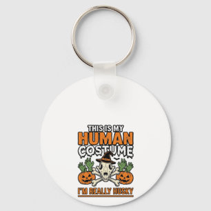 Llavero Disfraz Humano Husky Divertido Camiseta Perro Hall