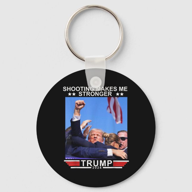 Llavero Dispararme me hace más fuerte a Donald Trump 2024 (Anverso)