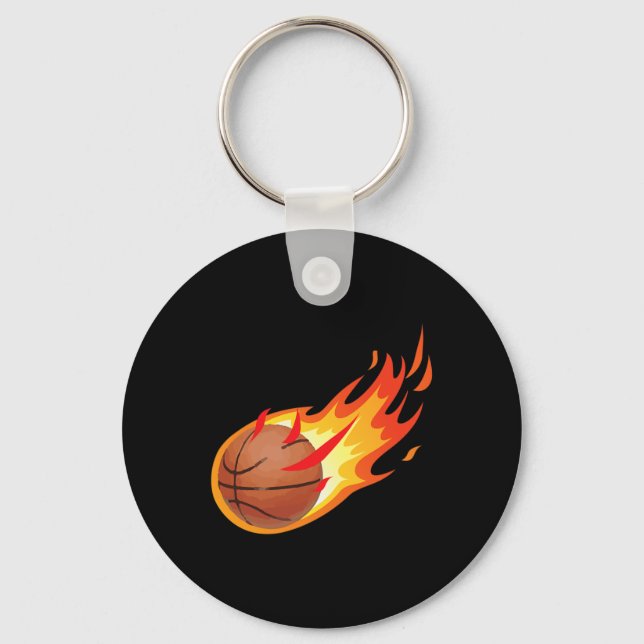 Llavero Disparo De Baloncesto Con Pelota De Fuego Es Incen (Anverso)