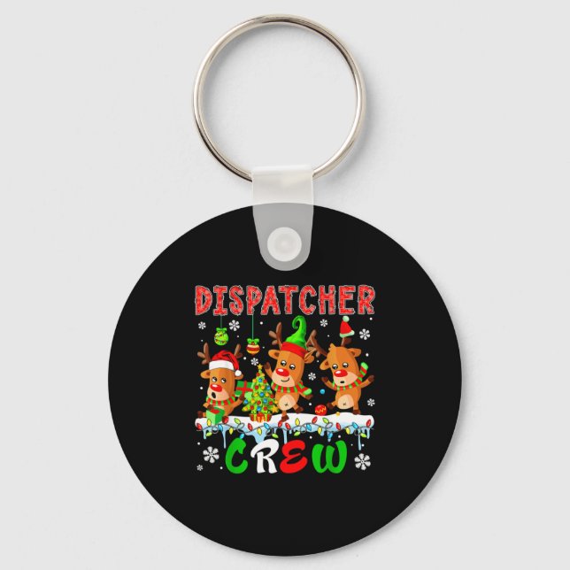 Llavero Dispatcher Crew Three Cute Santa Elf Reindeers Xma (Anverso)