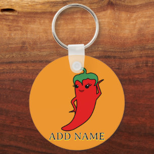 Llavero Diva de Pimiento Chili Kawaii Personalizado