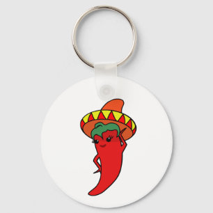 Llavero Diva de Pimiento Picante Mexicano Sombrerob