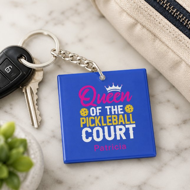 Llavero Diva Personalizada de la Cancha de Pickleball (Add name to customize, matching items in the collection. )