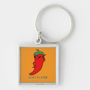 Llavero Diva personalizada de pimiento chili Kawaii