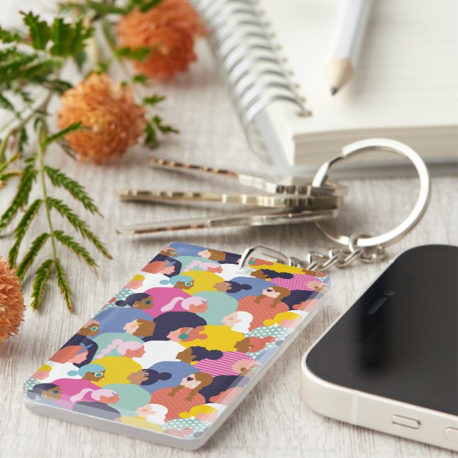 Llavero Diversidad de mujeres - Mujeres de diversas razas (Frente Derecha)