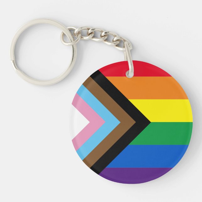 Llavero Diversidad del orgullo Incluida bandera gay arcoir (Frente)
