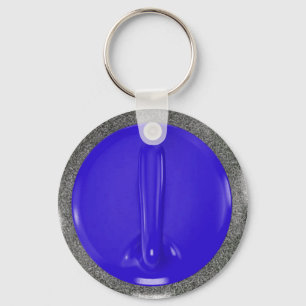 Llavero Diversión deportiva de Curling Stone Blue