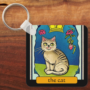 Llavero Diversión divertida del gato Tarot Card Fortune Te