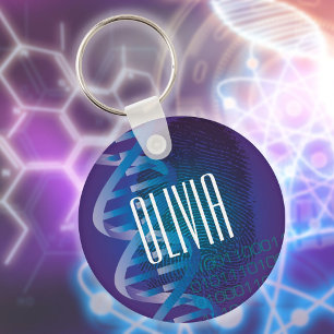 Llavero Diversión Huella Digital de ADN Personalizada Cien