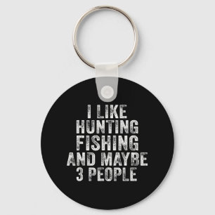 Llavero Diversión Me Gusta Cazar Pesca Quizá 3 Personas