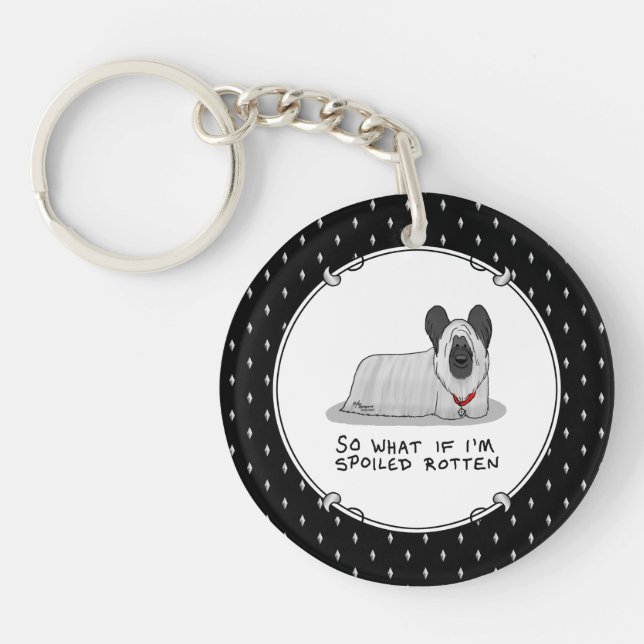 Llavero Diversión satina de Skye Terrier (plata) (Frente)