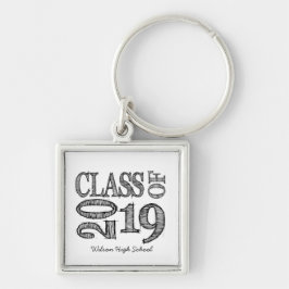 Llavero Diversión y clase simple del bosquejo de la pluma