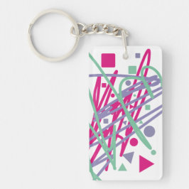 Llavero Diversos puntos rosados rosados morados triángulos