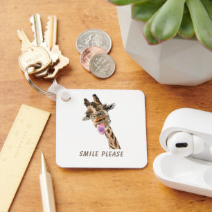 Llavero Divertida Giraffe Tongue fuera y juguetón Wink - 