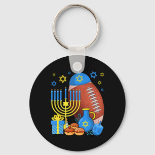 Llavero Divertida pelota judía de fútbol Menorah Happy Han