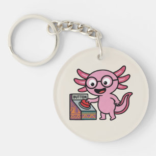 Llavero Divertidas preguntas de axolotl azteca Oh No botón