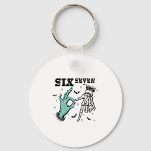 Llavero Divertido 67 Meme Espeluznante Esqueleto Seis Siet