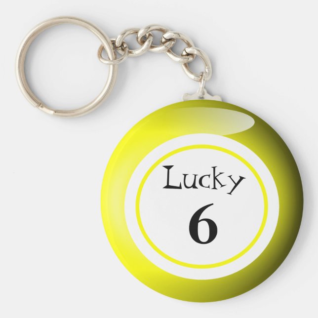 Llavero Divertido Amarillo Lucky Number Bingo Ball Tema (Frente)