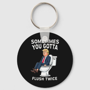 Llavero Divertido anti Trump a veces tienes que tirar dos
