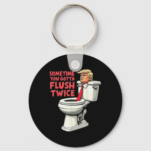 Llavero Divertido anti Trump a veces tienes que tirar dos 