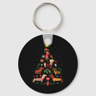 Llavero Divertido árbol de Navidad Dachshund