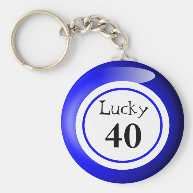 Llavero Divertido Blue Lucky Number Bingo Ball Tema (Frente)