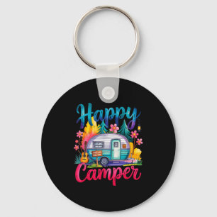 Llavero Divertido camper feliz ropa de camping remolque rv