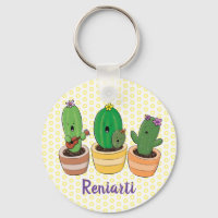Divertido canto cactus verde personalizado ilustra