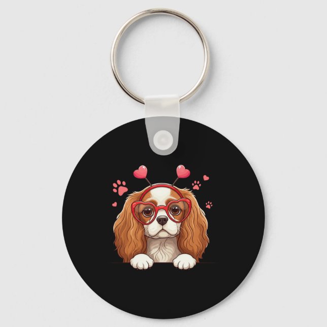 Llavero Divertido Cavalier King Charles Spaniel Corazón Ca (Anverso)