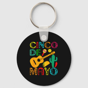 Llavero Divertido Cinco De Mayo Con Cactus De Guitarra Mar