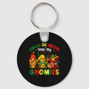 Llavero Divertido Cinco De Mayo Con Mi Trio Gnomies Gnomos
