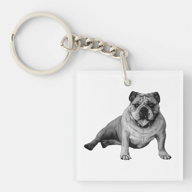 Llavero divertido de Bulldog (Frente)