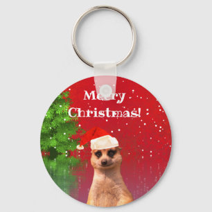 Llavero divertido del navidad de Meerkat Meery
