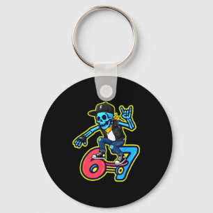 Llavero Divertido esqueleto skater 67 Meme Skateboarding R