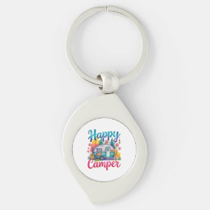 Llavero Divertido Feliz Campista Ropa de Camping Remolque
