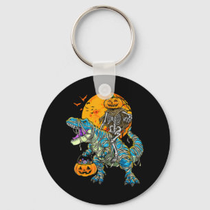 Llavero Divertido Halloween Dinosaurio T Rex Mummy Pumpkin
