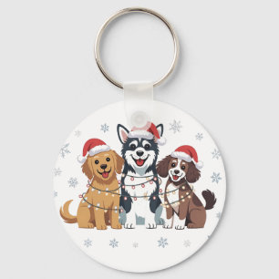 Llavero Divertido Husky Perro Siberiano Amante del árbol d