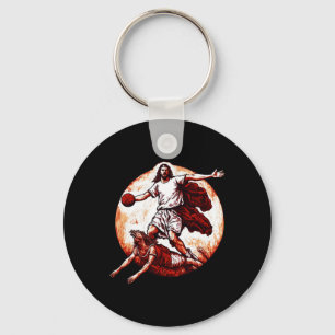 Llavero Divertido Jesús Cruzando El Diablo Cristiano Byske