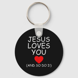 Llavero Divertido Jesús te ama y yo también Jesús cristian