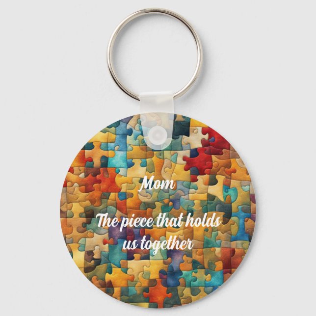 Llavero Divertido Jigsaw tema editable (Anverso)